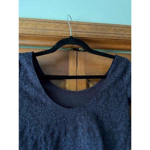 Abercrombie & Fitch Women Embroidery Floral Lace Cropped Blouse Top Blue Size S - Picture 7 of 10